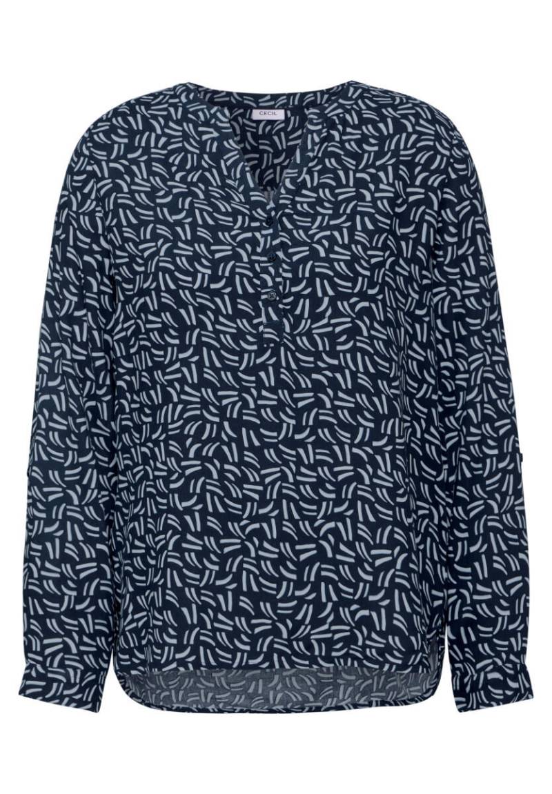 Cecil - Bluse mit Minimal Print blau - Gr. - L von Cecil