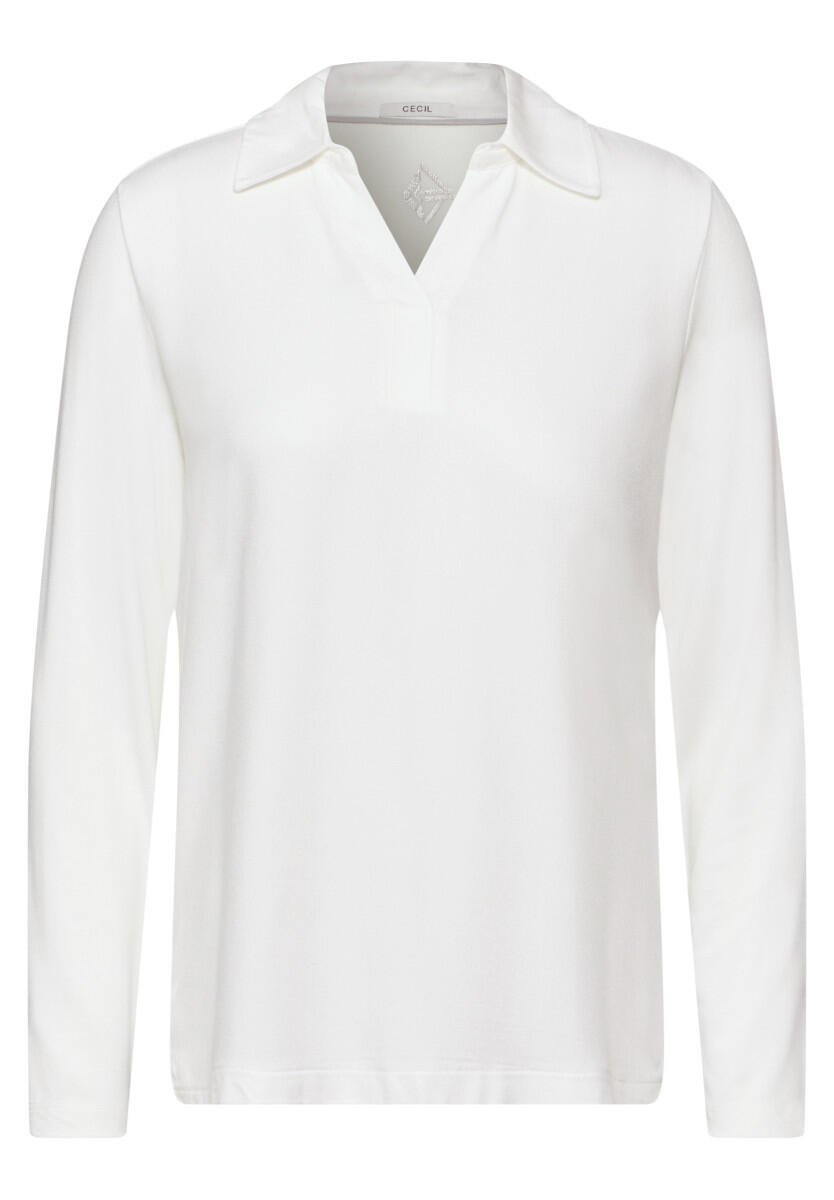 Cecil - Blusenshirt mit Materialmix weiß - Gr. - S von Cecil