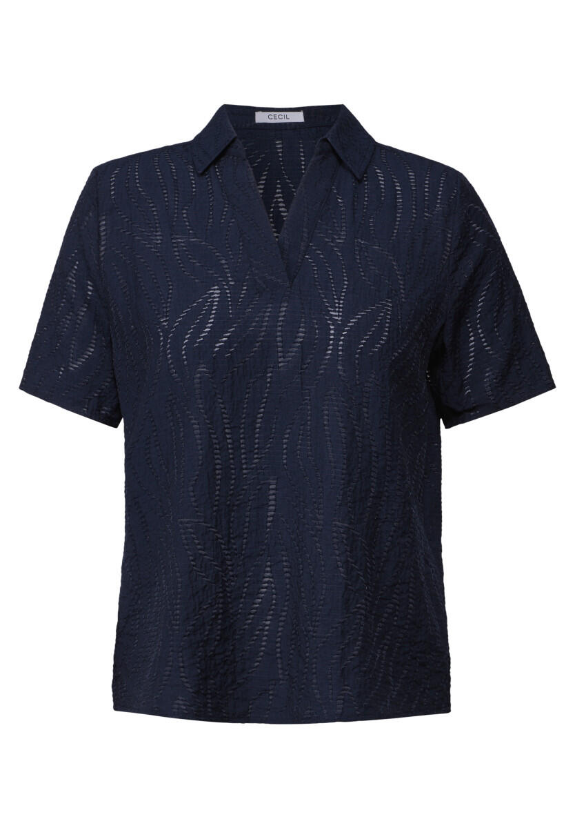 Cecil - Blusenshirt mit Struktur blau - Gr. - M von Cecil