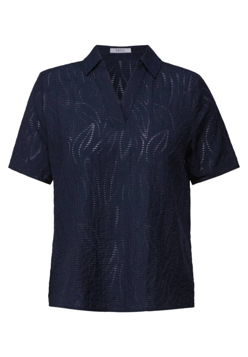 Cecil - Blusenshirt mit Struktur blau - Gr. - XS von Cecil
