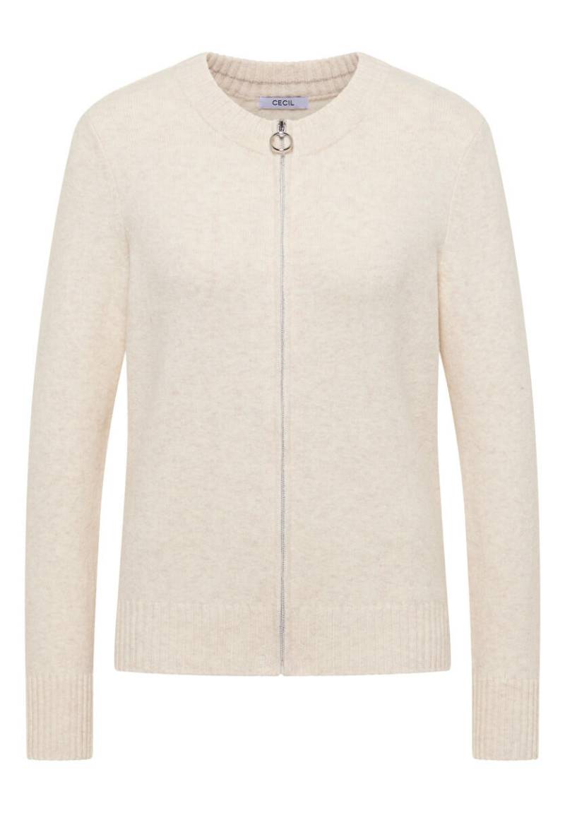 Cecil - Cosy Cardigan mit Zipper beige - Gr. - L von Cecil