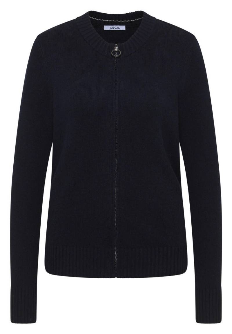 Cecil - Cosy Cardigan mit Zipper blau - Gr. - XXL von Cecil