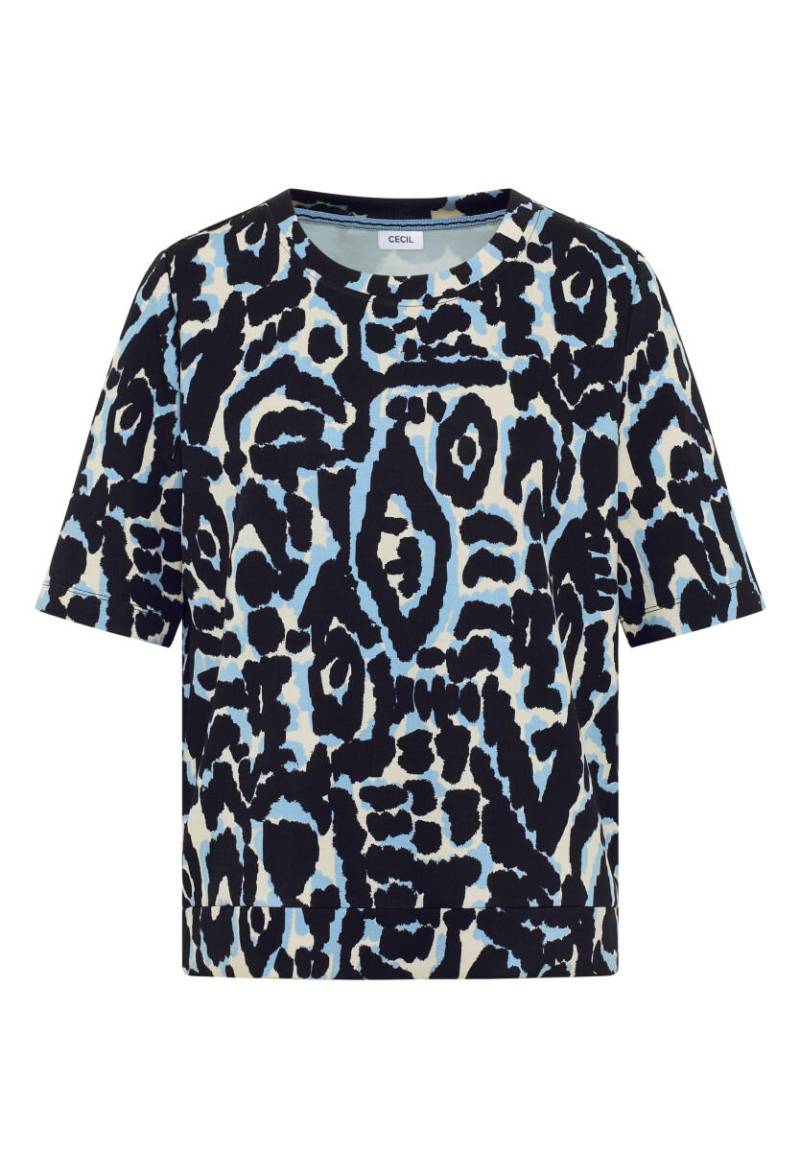 Cecil - Cupro Touch Print-Shirt blau - Gr. - L von Cecil