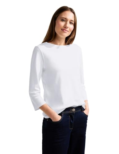 Cecil Damen Basic Boatneck T-Shirt, White, M von Cecil