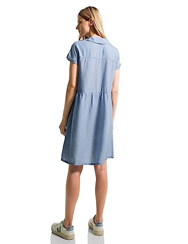 CECIL Damen B143643 Sommerkleid Gestreift, Mid Blue Wash, XL EU von Cecil