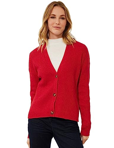 CECIL Damen B253534 Cardigan, Strong red, XL von Cecil