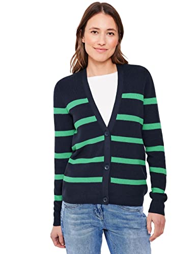 Cecil Damen B253588 Cardigan Gestreift, Deep Blue, L EU von Cecil