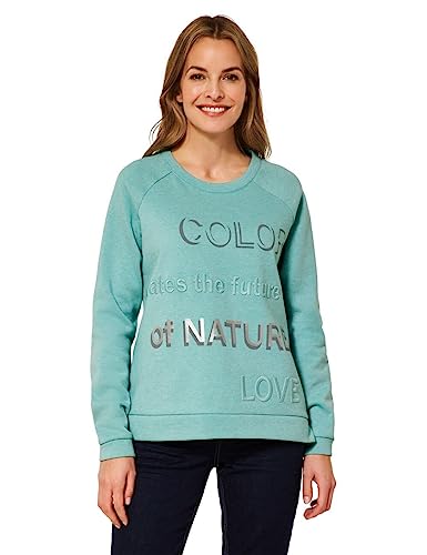 CECIL Damen B302001 Sweatshirt, Pastel Turquoise Melange, XS von Cecil