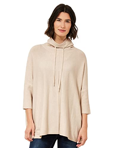 CECIL Damen B302032 Oversize Pullover, Alabaster beige Melange, M-L von Cecil