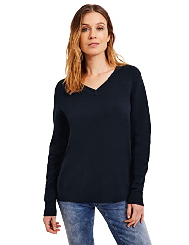 CECIL Damen B302217 Strickpullover, deep Blue, S von Cecil