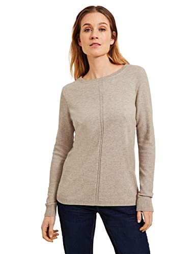 CECIL Damen B302220 Strickpullover, Almond beige Melange, XL von Cecil