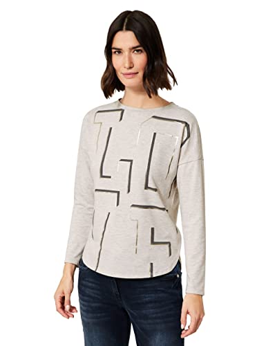 Cecil Damen B318630 Langarmshirt, Taupe Melange, XXL von Cecil