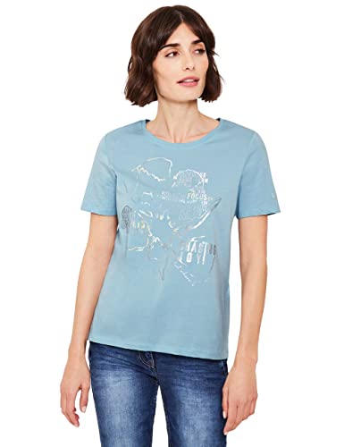 Cecil Damen B319237 Kurzarmshirt, Faded Blue, XS EU von Cecil