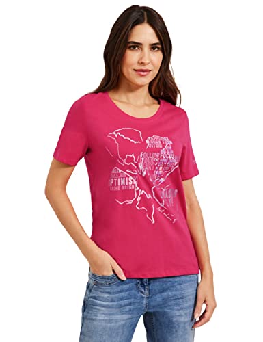 Cecil Damen B319237 Kurzarmshirt, Fresh Pink, S EU von Cecil