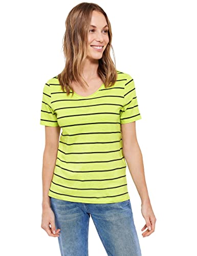 CECIL Damen B319373 Basic Kurzarmshirt, Limelight Yellow, S von Cecil