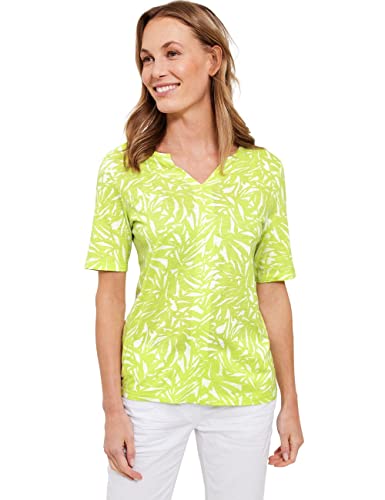 CECIL Damen B319376 Kurzarmshirt Bedruckt, Limelight Yellow, M von Cecil