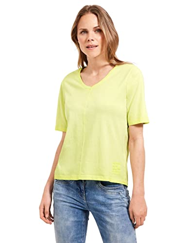 CECIL Damen B319623 Kurzarmshirt, Limelight Yellow, XL EU von Cecil