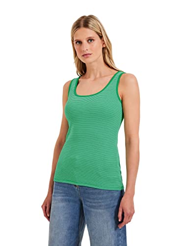 Cecil Damen Style Linda Basic Top Baumwolle, Fresh Green Gestreift, L von Cecil