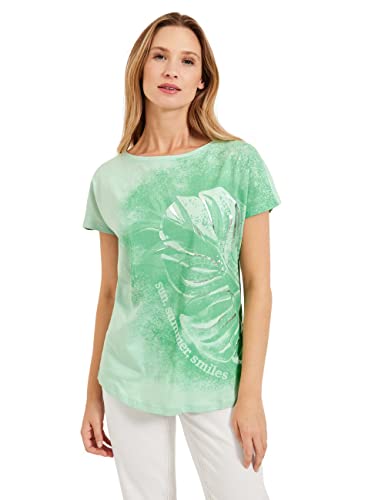 CECIL Damen B320052 Kurzarmshirt Bedruckt, Fresh salvia Green, X-Large von Cecil