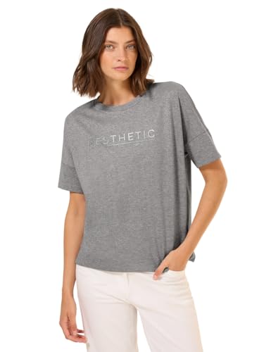 Cecil Damen B323350 T-Shirt, Fog Grey Melange, L von Cecil