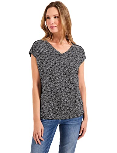 CECIL Damen B343980 Sommerbluse Bedruckt, Carbon Grey, Medium von Cecil