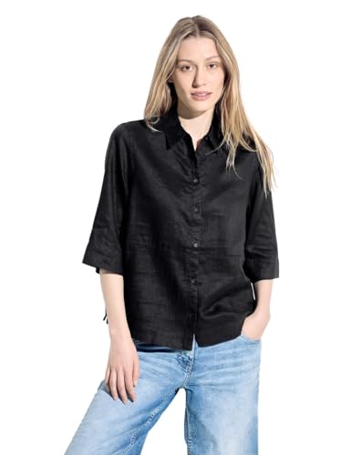 Cecil Damen B344519 LINEN_Solid Short Style, Schwarz, L EU von Cecil