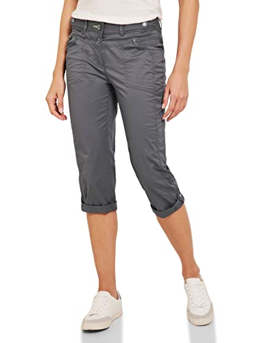 Cecil Damen B375098 3/4 Sommerhose Casual Hose, Graphite Light Grey, 26W / 22L EU von Cecil