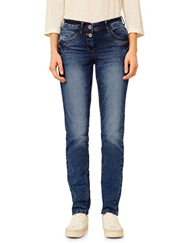 Cecil Damen B375274 Bequeme Jeanshose, Mid Blue Used Wash, 25W / 30L von Cecil