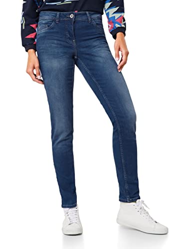 CECIL Damen B375639 Jeanshose, mid Blue wash, W25/L32 von Cecil