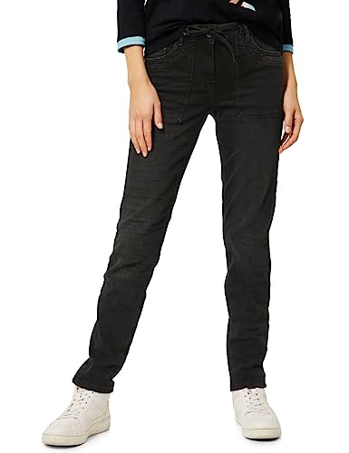 Cecil Damen B375864 Denim Joggpants, Black Washed, 26 von Cecil