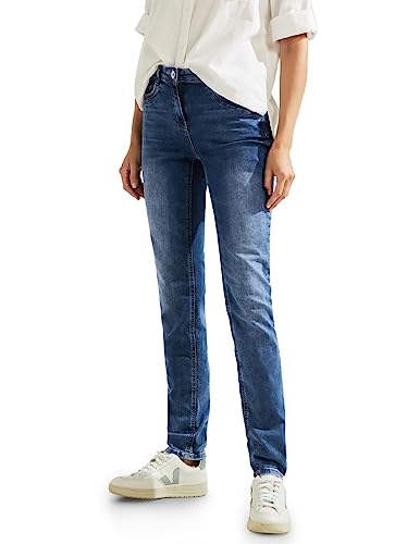 Cecil Damen B376494 Jeanshose Slim und High, mid Blue wash,26W / 30L von Cecil