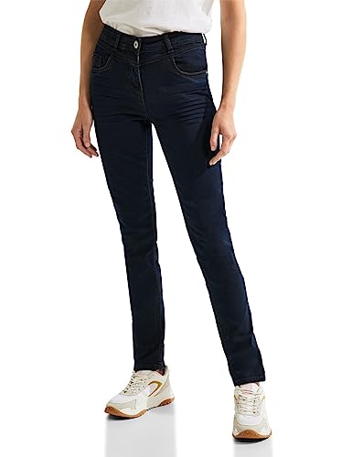 Cecil Damen B376495 Jeanshose Slim und High, Blue Black Washed,32W / 30L von Cecil