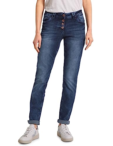 Cecil Damen Scarlett Jeans Jeanshose Loose, Mid Blue Wash-Bronze, 29W x 32L von Cecil