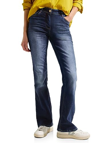 Cecil Damen B376770 Jeanshose Bootcut, mid Blue Used wash,28W / 32L von Cecil