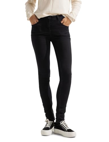 Cecil Damen B376935 Jeanshose Slim und High, Blue Black, 27W / 32L von Cecil