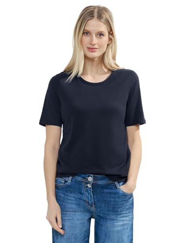 Cecil Damen Basic T-Shirt in Unifarbe universal blue XS Cecil Damen Basic T-Shirt in Unifarbe universal blue XS von Cecil
