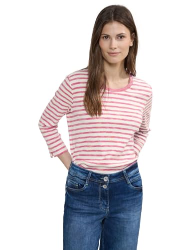 Cecil Damen Gestreiftes T-Shirt pink sorbet L von Cecil