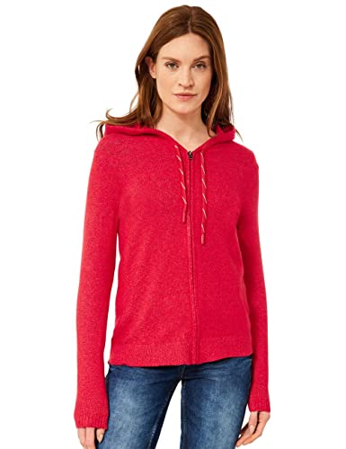Cecil Damen Hoodie Cardigan, Strickjacke, Strong Red, L von Cecil