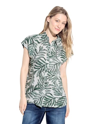 Cecil Damen Leinenbluse mit Print strong khaki, XXL von Cecil