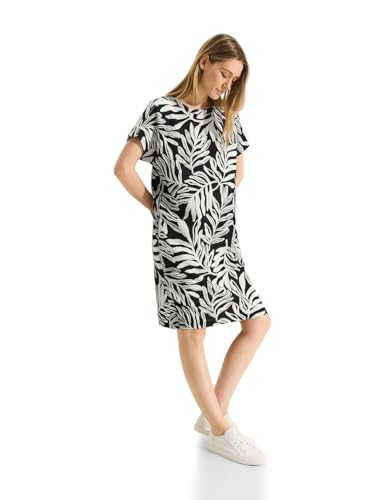 Cecil Damen Leinenkleid mit Print Black, L von Cecil