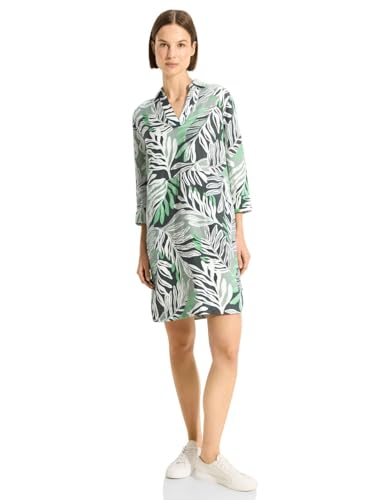 Cecil Damen Leinenkleid mit Print soft salvia green, XXL von Cecil