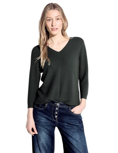 Cecil Damen Pullover mit V-Ausschnit Strong Khaki S von Cecil