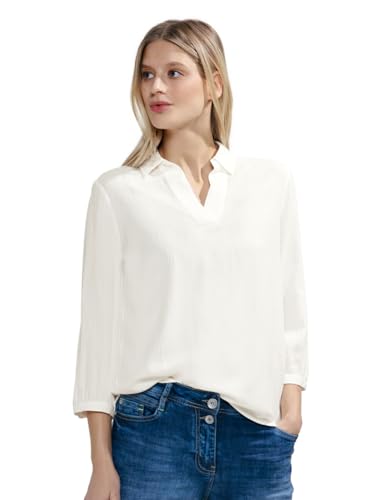 Cecil Damen Seersucker Bluse vanilla white XL von Cecil