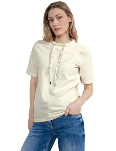 Cecil Damen Seersucker T-Shirt vanilla white XS von Cecil