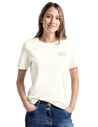 Cecil Damen T-Shirt aus Baumwolle vanilla white XL von Cecil