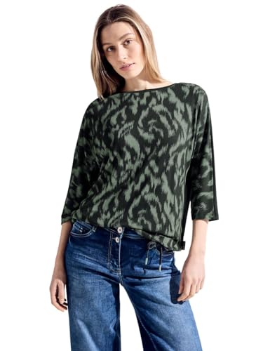 Cecil Damen T-Shirt mit Muster strong khaki XXL von Cecil