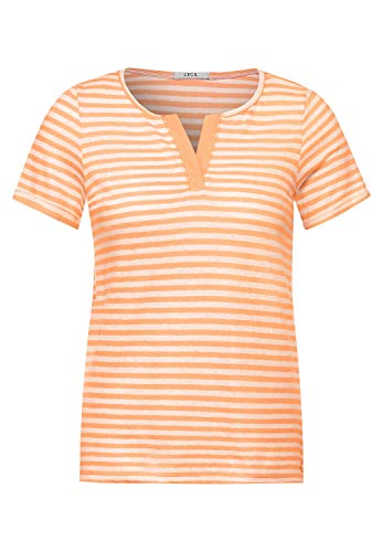 Cecil Damen T-Shirt mit Streifen Muster Soft Cantaloupe orange M von Cecil