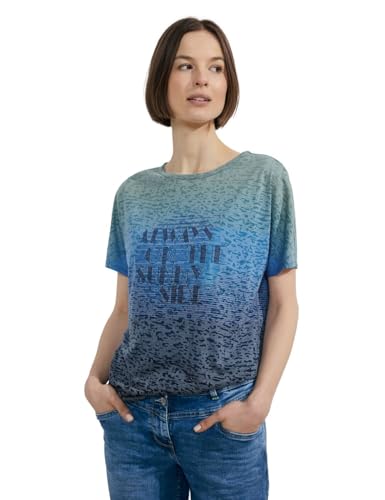 Cecil Damen T-Shirt mit Wording universal blue M von Cecil