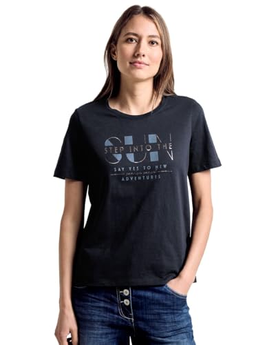 Cecil Damen T-Shirt mit Wording universal blue S von Cecil