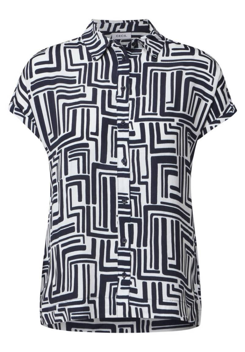 Cecil - Gemusterte Hemdbluse blau - Gr. - XS von Cecil